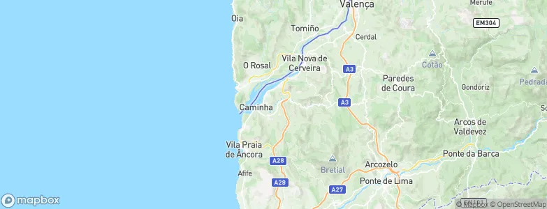 Marinhas, Portugal Map