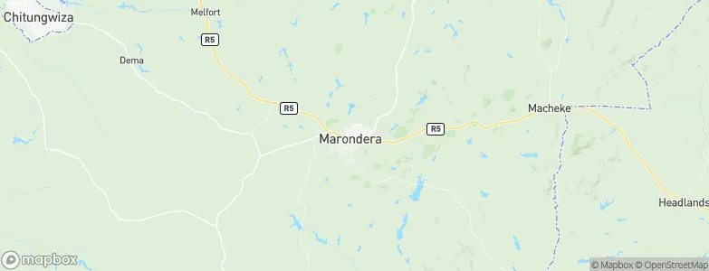 Marondera, Zimbabwe Map