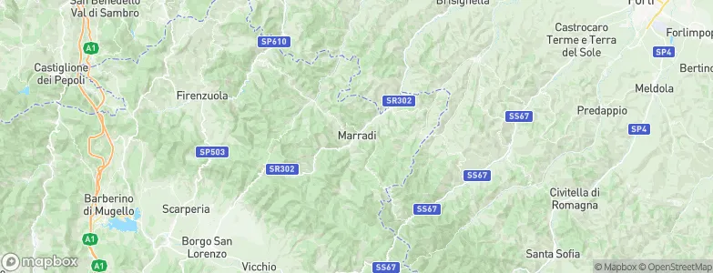 Marradi, Italy Map