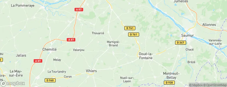 Martigné-Briand, France Map