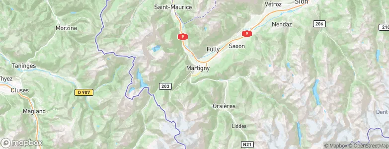 Martigny-Bourg, Switzerland Map
