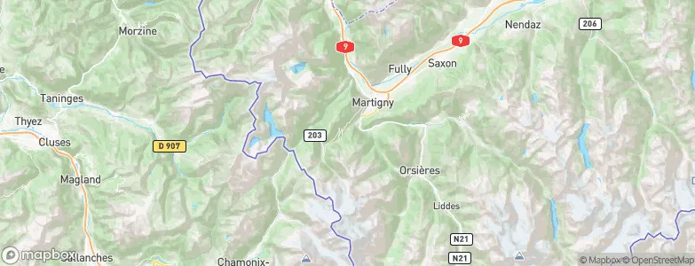 Martigny-Combe, Switzerland Map