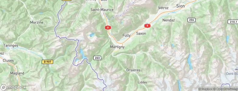 Martigny, Switzerland Map