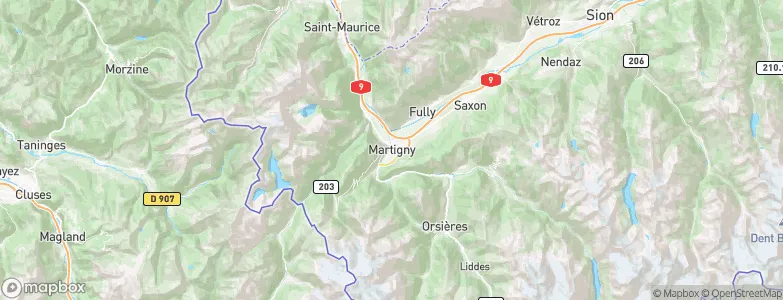 Martigny-Ville, Switzerland Map