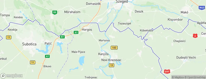 Martonoš, Serbia Map