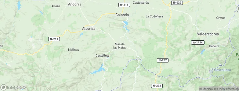 Mas de las Matas, Spain Map