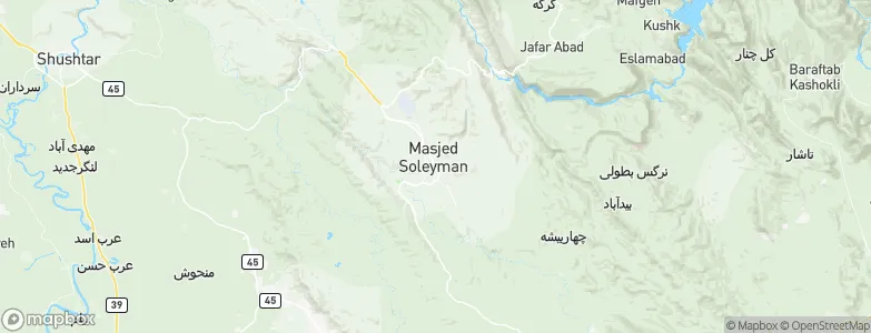 Masjed Soleymān, Iran Map