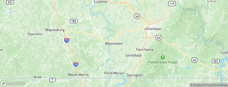 Masontown, United States Map