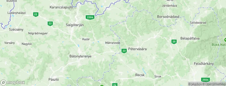 Mátranovák, Hungary Map