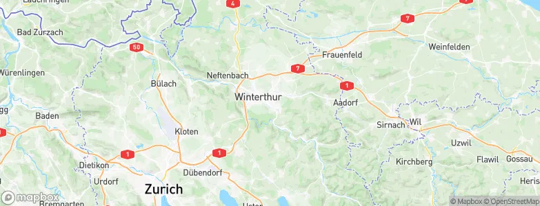 Mattenbach (Kreis 7) / Gutschick, Switzerland Map