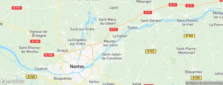 Mauves-sur-Loire, France Map
