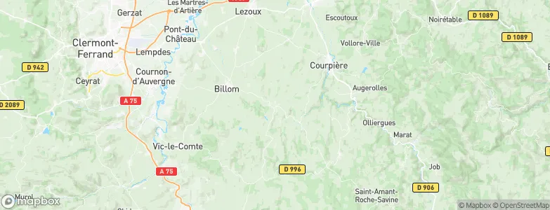 Mauzun, France Map