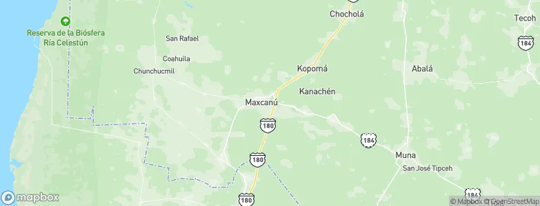 Maxcanú, Mexico Map