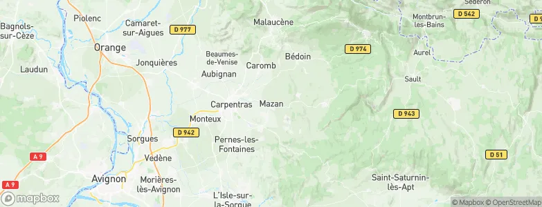 Mazan, France Map