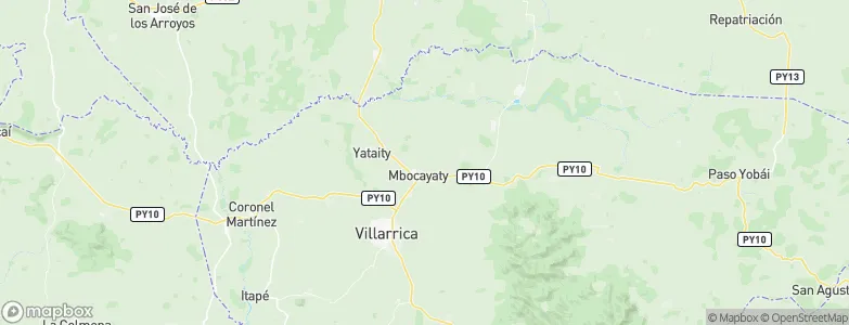 Mbocayaty, Paraguay Map