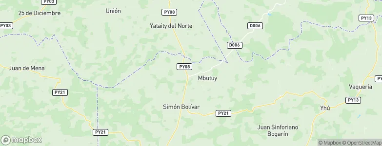 Mbutuý, Paraguay Map