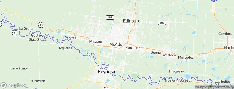 McAllen, United States Map