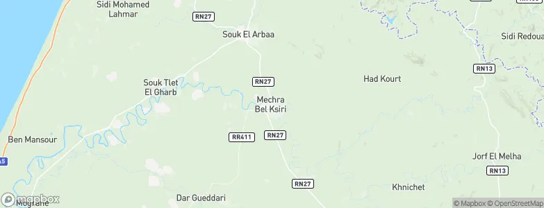 Mechraa Bel Ksiri, Morocco Map