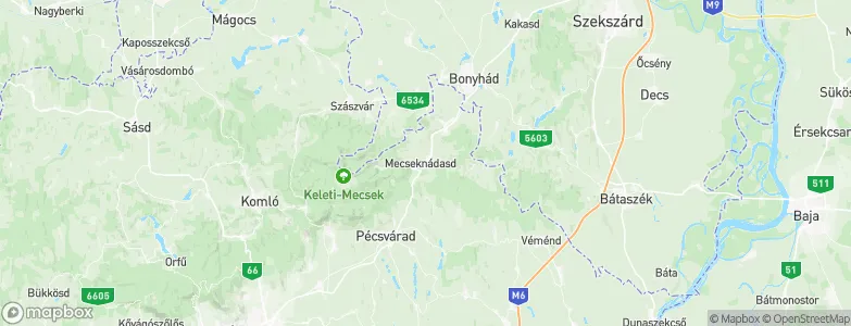 Mecseknádasd, Hungary Map