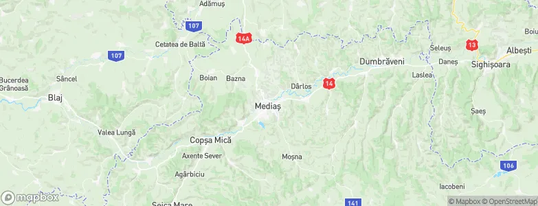 Mediaş, Romania Map