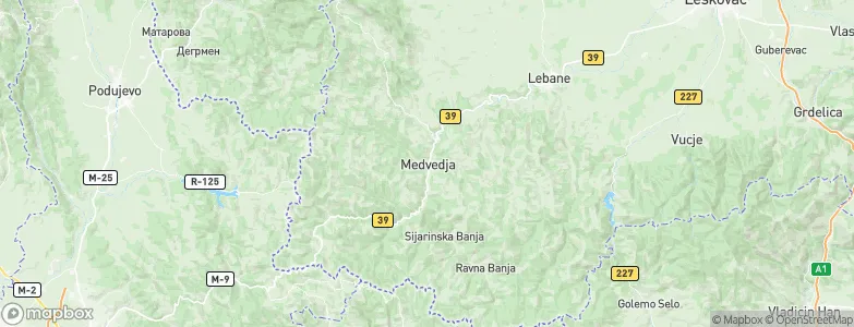 Medveđa, Serbia Map
