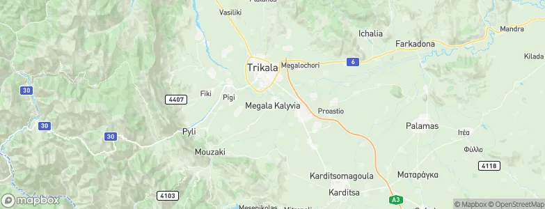 Megala Kalyvia, Greece Map