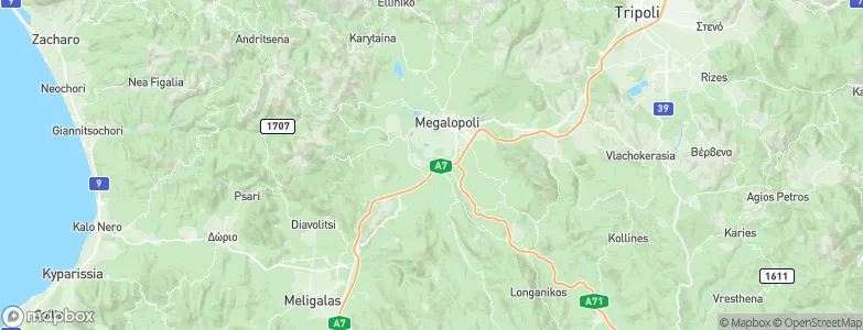 Megalopoli, Greece Map