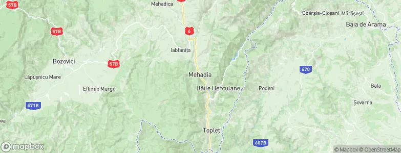 Mehadia, Romania Map