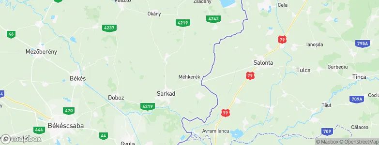 Méhkerék, Hungary Map