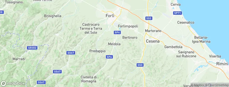 Meldola, Italy Map