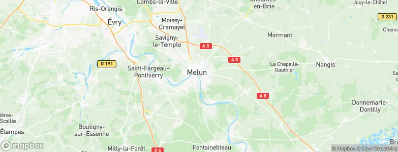Melun, France Map