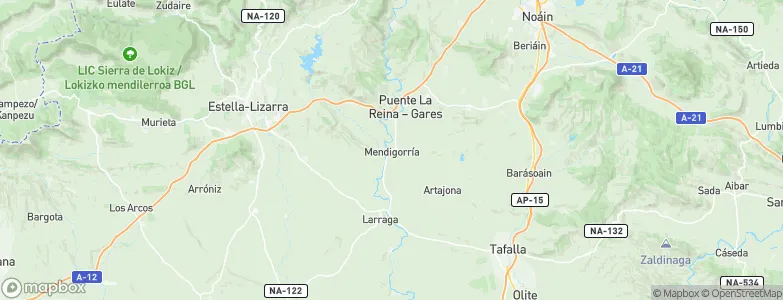 Mendigorría, Spain Map