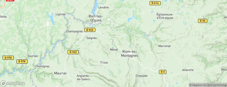 Menet, France Map
