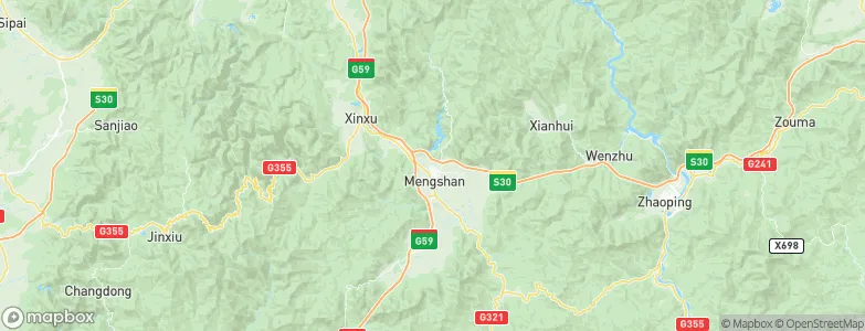 Mengshan, China Map