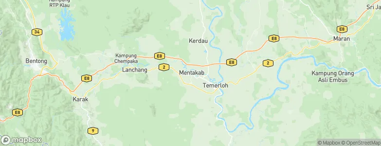 Mentekab, Malaysia Map