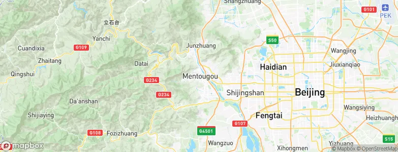 Mentougou, China Map