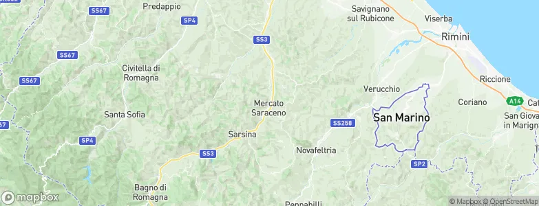 Mercato Saraceno, Italy Map