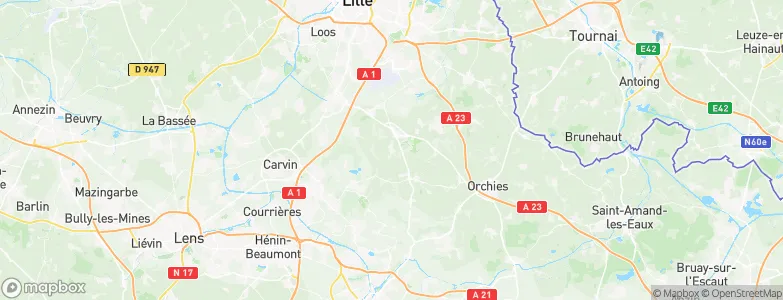Mérignies, France Map