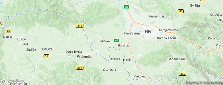 Merošina, Serbia Map