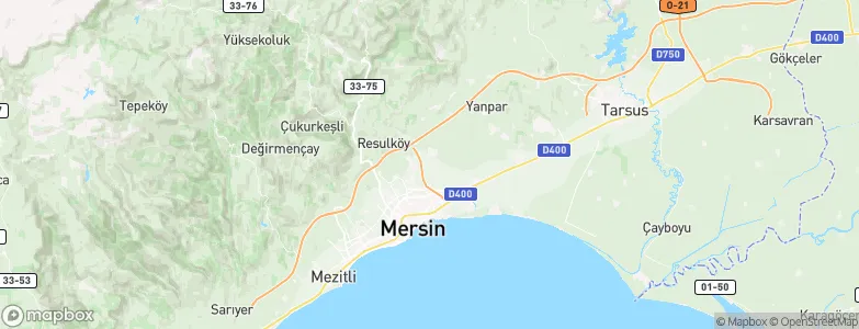 Mersin Province, Turkey Map
