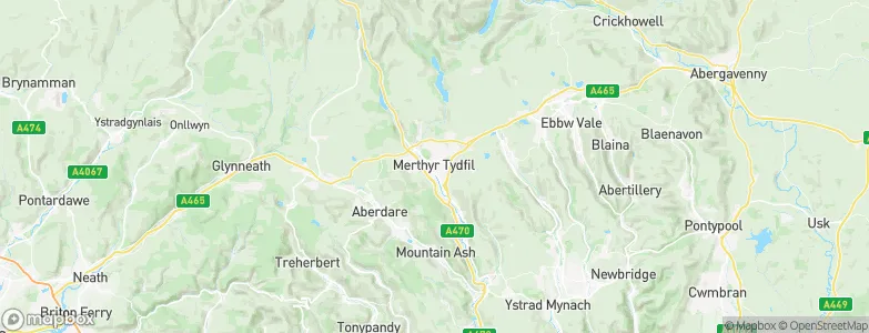 Merthyr Tydfil, United Kingdom Map