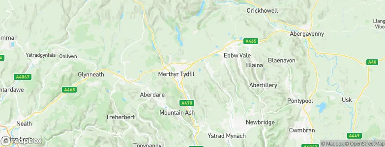 Merthyr Tydfil, United Kingdom Map