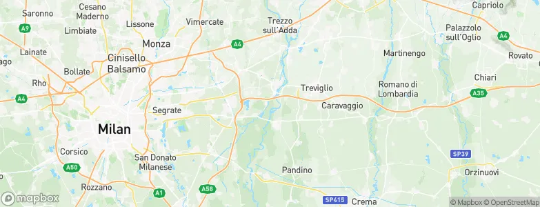 Metropolitan City of Milan, Italy Map