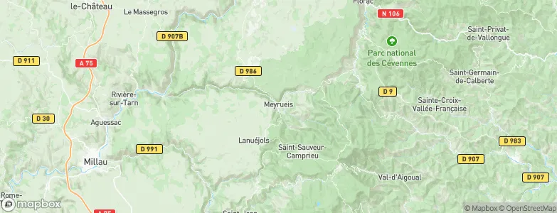 Meyrueis, France Map