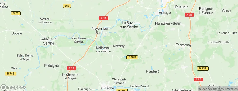 Mézeray, France Map
