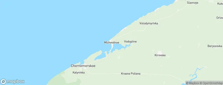 Mezhvodnoye, Ukraine Map