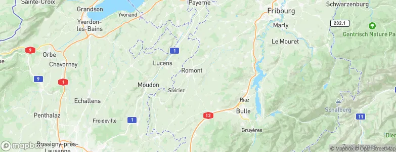Mézières (FR), Switzerland Map