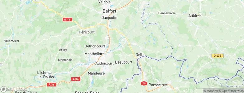 Méziré, France Map