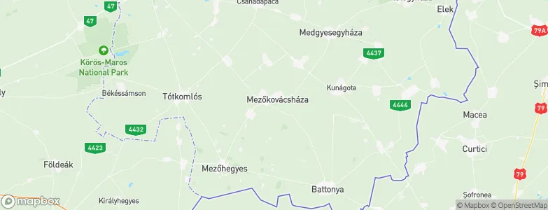 Mezőkovácsháza, Hungary Map