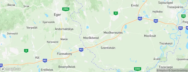 Mezőkövesd, Hungary Map